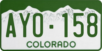 CO license plate AYO158