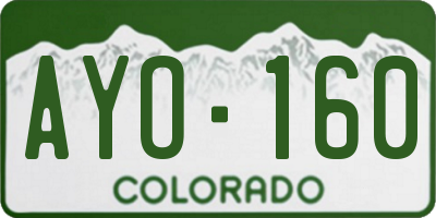 CO license plate AYO160