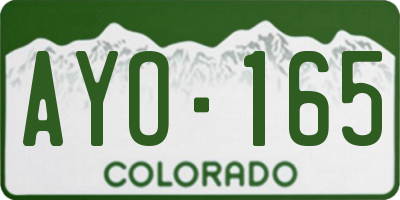 CO license plate AYO165