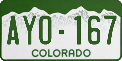 CO license plate AYO167