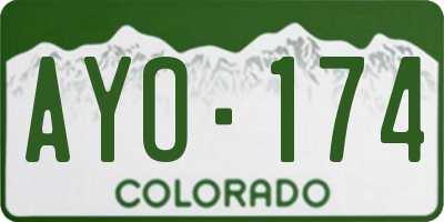 CO license plate AYO174