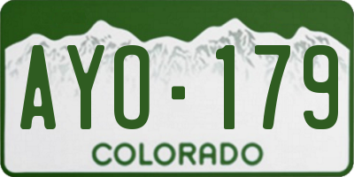 CO license plate AYO179