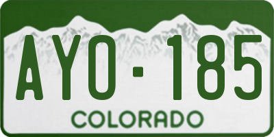 CO license plate AYO185