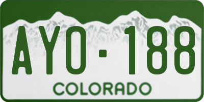 CO license plate AYO188