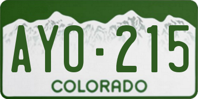 CO license plate AYO215