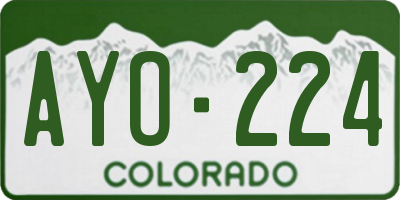 CO license plate AYO224