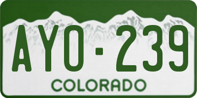 CO license plate AYO239