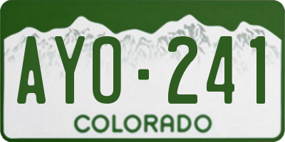 CO license plate AYO241