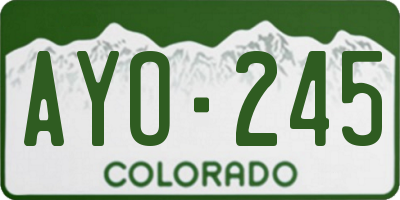 CO license plate AYO245