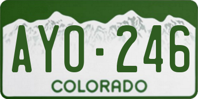 CO license plate AYO246