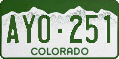 CO license plate AYO251