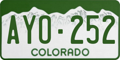 CO license plate AYO252