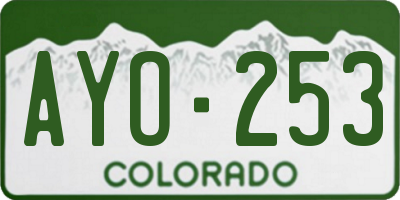 CO license plate AYO253