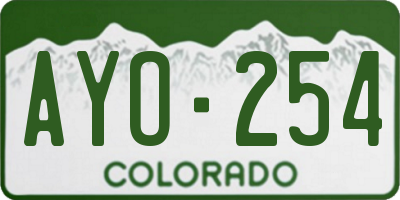 CO license plate AYO254