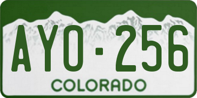 CO license plate AYO256