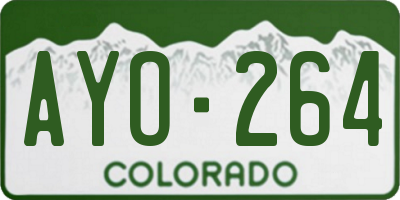 CO license plate AYO264