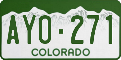 CO license plate AYO271