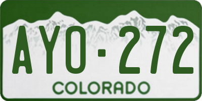 CO license plate AYO272