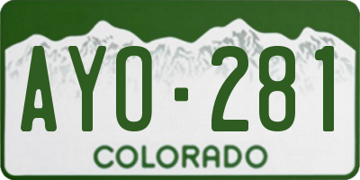 CO license plate AYO281