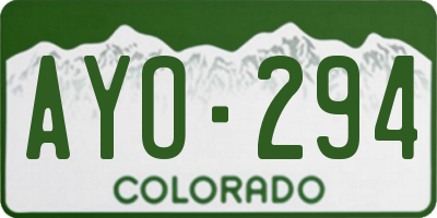 CO license plate AYO294