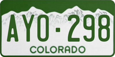 CO license plate AYO298