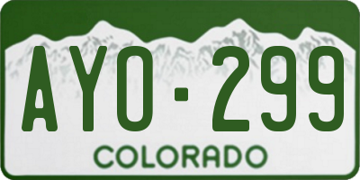 CO license plate AYO299