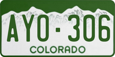 CO license plate AYO306