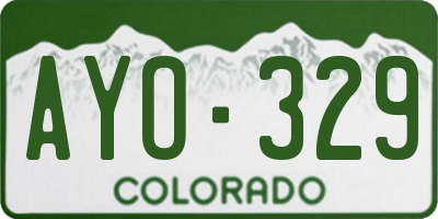 CO license plate AYO329