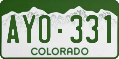 CO license plate AYO331