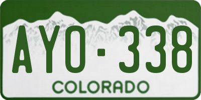 CO license plate AYO338