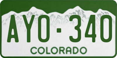 CO license plate AYO340