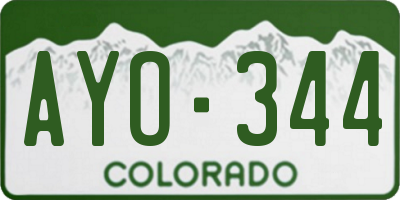 CO license plate AYO344