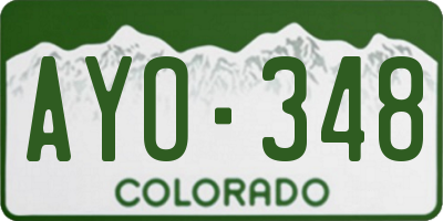 CO license plate AYO348