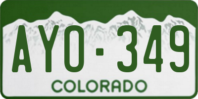 CO license plate AYO349