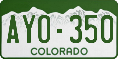 CO license plate AYO350