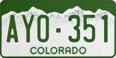 CO license plate AYO351