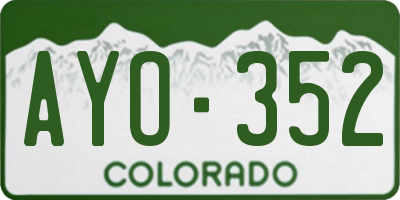 CO license plate AYO352