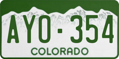 CO license plate AYO354