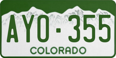 CO license plate AYO355