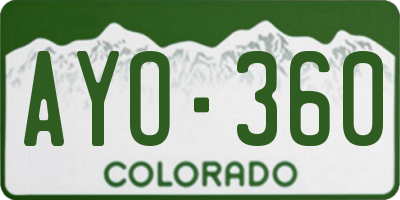 CO license plate AYO360