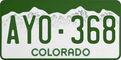 CO license plate AYO368