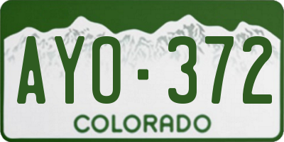 CO license plate AYO372