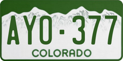 CO license plate AYO377