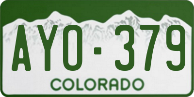 CO license plate AYO379