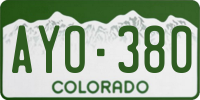CO license plate AYO380