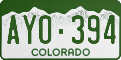 CO license plate AYO394