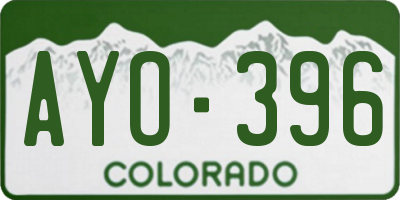 CO license plate AYO396