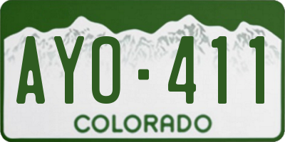 CO license plate AYO411
