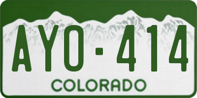 CO license plate AYO414
