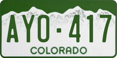 CO license plate AYO417
